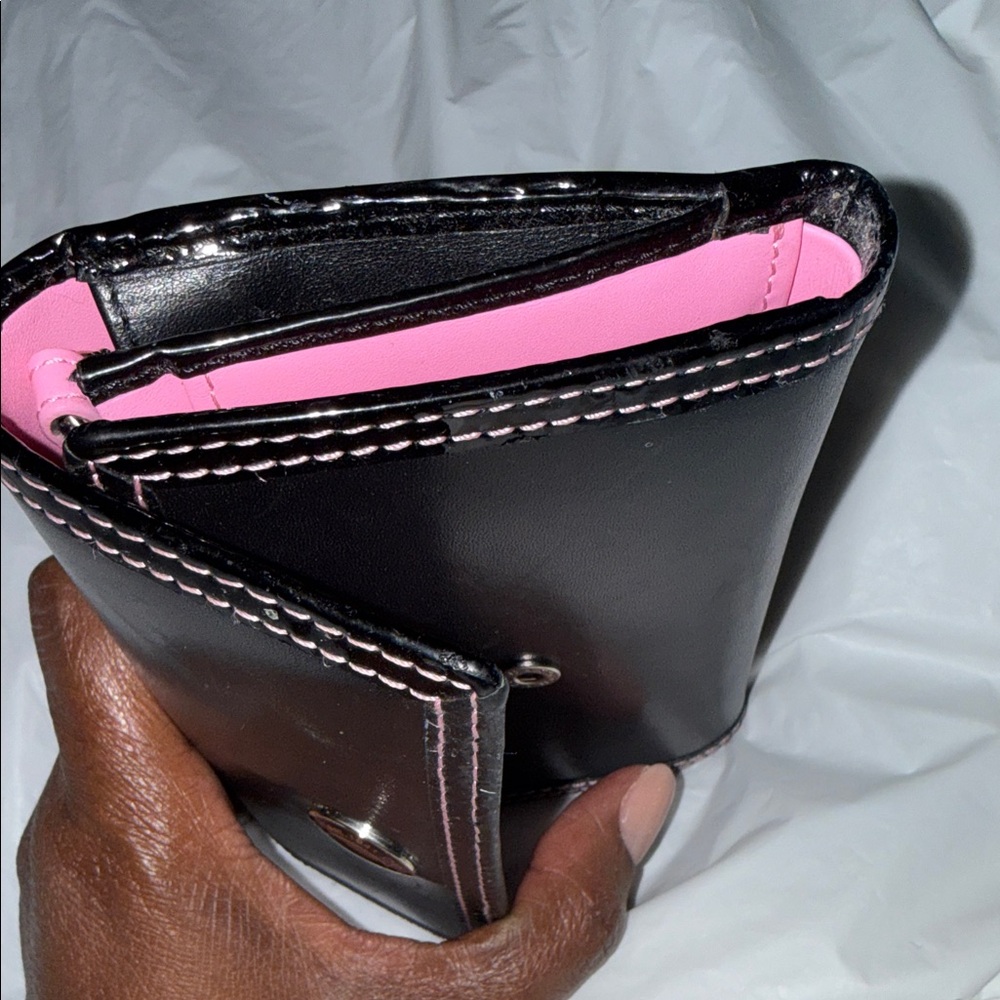 Coach Black Leather Trifold Wallet - Picture 7 of 9